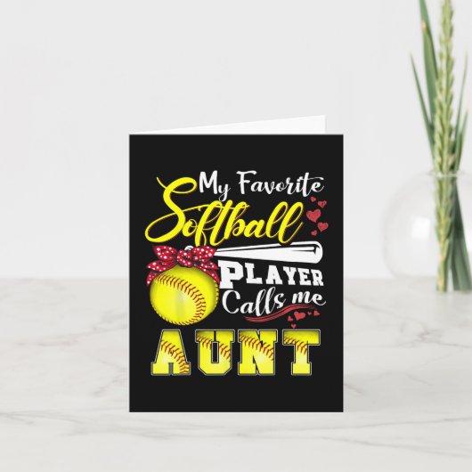 Favoriete Softbalspeler noemt me tante Tee Moeders Kaart (Voorkant)