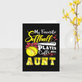 Favoriete Softbalspeler noemt me tante Tee Moeders Kaart (Gele Bloem)