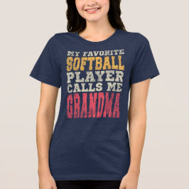 Favoriete Softbalspeler Oma Typografie Tri-Blend Shirt