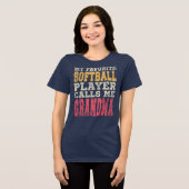 Favoriete Softbalspeler Oma Typografie Tri-Blend Shirt (Voorkant volledig)