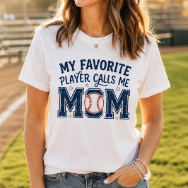 Favoriete speler noemt me mama honkbal mama t-shirt