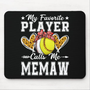 Favoriete Speler Noemt Memaw Honkbal Softbal Muismat