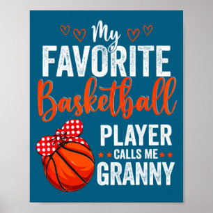 Favoriete spelers noemen oma basketbal gra t-shirt poster