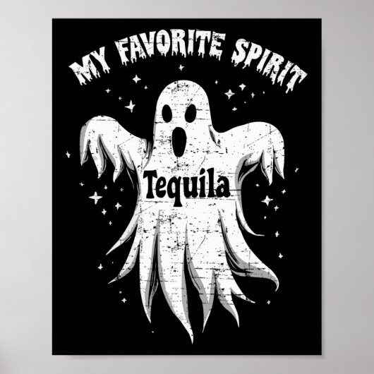 Favoriete Spirit Tequila Drink Ghost Halloween C Poster (Voorkant)