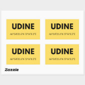 Favoriete stad Udine Italië Skyline Coordinates Rechthoekige Sticker (Vel)