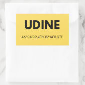 Favoriete stad Udine Italië Skyline Coordinates Rechthoekige Sticker (Tas)