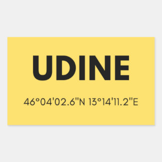 Favoriete stad Udine Italië Skyline Coordinates Rechthoekige Sticker
