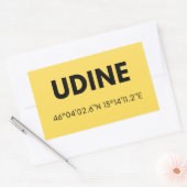 Favoriete stad Udine Italië Skyline Coordinates Rechthoekige Sticker (Envelop)