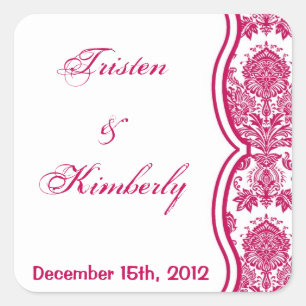 Favoriete Stickers Fusia Wit Damask Lace Print Pat
