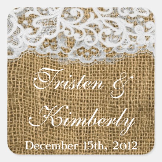 Favoriete Stickers Hoefijzers op Burlap Lace Land (Voorkant)