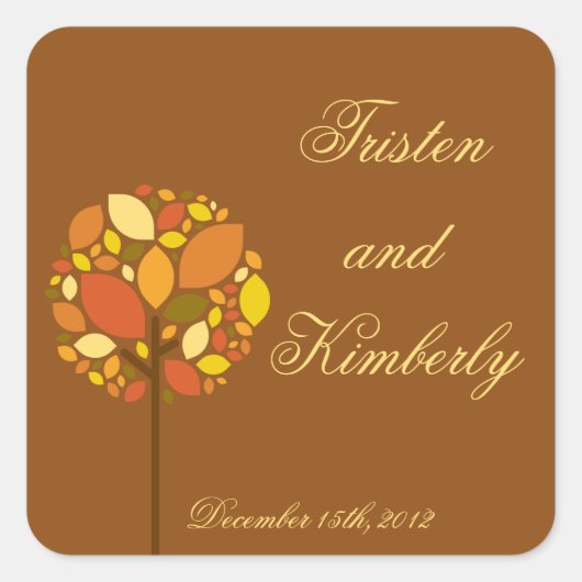 Favoriete Stickers Modern Autumn Tree Herfst Folia (Voorkant)