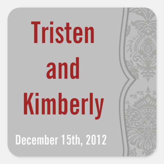 Favoriete Stickers Modern Grijs Damask Lace Print  (Voorkant)