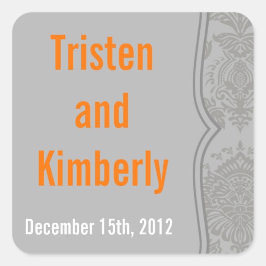 Favoriete Stickers Modern Grijs Damask Lace Print (Voorkant)