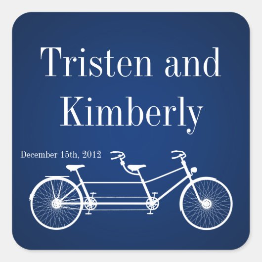 Favoriete Stickers Whimsical Navy Double Bike Bicy (Voorkant)