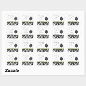 Favoriete Stickers Zwart Groen Damask Kant Print (Vel)