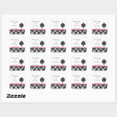Favoriete Stickers Zwart Hot Pink Damask Lace Prin (Vel)