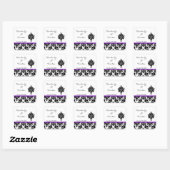 Favoriete Stickers Zwart Paarse Damask Lace Print (Vel)