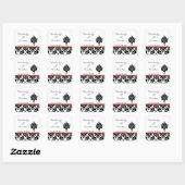Favoriete Stickers Zwart Rood Damast Kant Print (Vel)