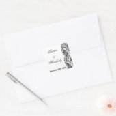 Favoriete Stickers Zwart Wit Damast Kant Print Pat (Envelop)