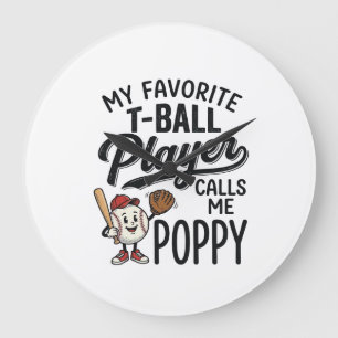 Favoriete T-Ball Speler Noemt Me Opa Shirt Ontwerp Grote Klok