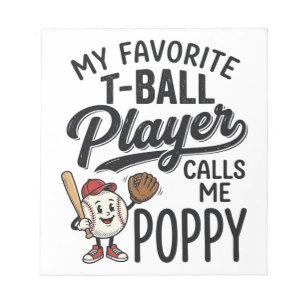Favoriete T-Ball Speler Noemt Me Opa Shirt Ontwerp Notitieblok