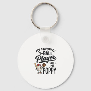 Favoriete T-Ball Speler Noemt Me Opa T-Shirt Ontwe Sleutelhanger