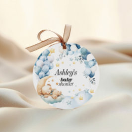 Favoriete tags Baby shower Blauw Beren ballonnen Bedankjes Labels