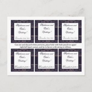 Favoriete tags Deep Paarse Damask Briefkaart