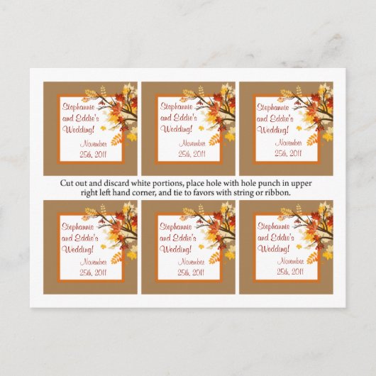 Favoriete tags herfsttakbladeren briefkaart (Voorkant)
