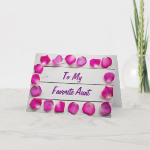 Favoriete Tante Bloemen Roze Verjaardag Kaart
