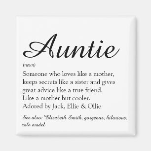 Favoriete tante, definitie tante script magneet