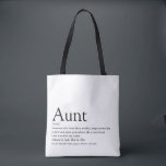 Favoriete tante definitie zeggen modern tote bag<br><div class="desc">Personaliseer voor je speciale, favoriete tante of tante om een uniek cadeau te maken. Een perfecte manier om haar te laten zien hoe geweldig ze elke dag is. Ontworpen door Thisisnotme©</div>