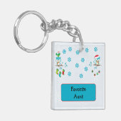 Favoriete tante Snowflake Owls Sleutelhanger (Voorkant Links)