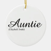 Favoriete tante, tante definitie modern script keramisch ornament (Voorkant)