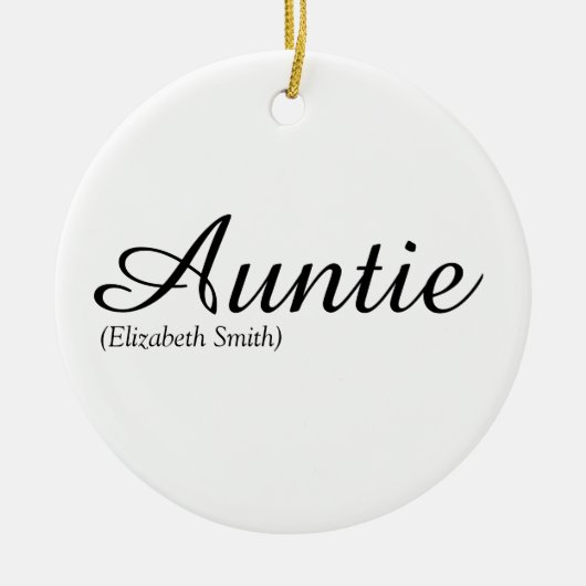 Favoriete tante, tante definitie modern script keramisch ornament (Voorkant)