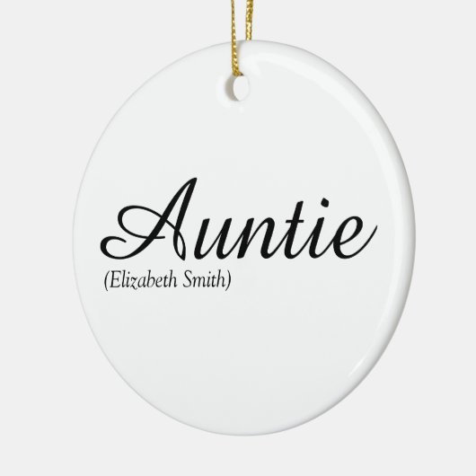 Favoriete tante, tante definitie modern script keramisch ornament (Links)