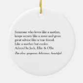 Favoriete tante, tante definitie modern script keramisch ornament (Achterkant)