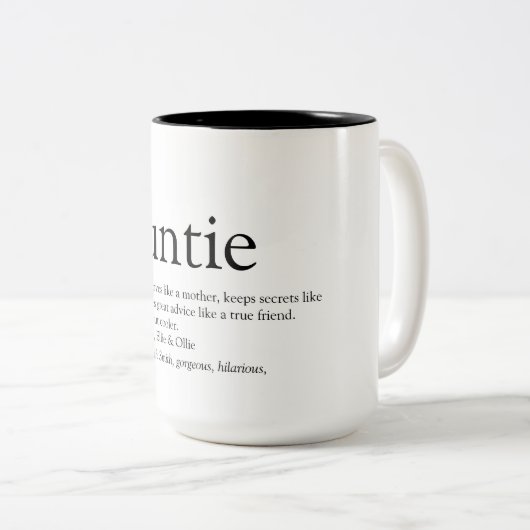 Favoriete tante Tante-definitie Tweekleurige Koffiemok (Voorkant rechts)