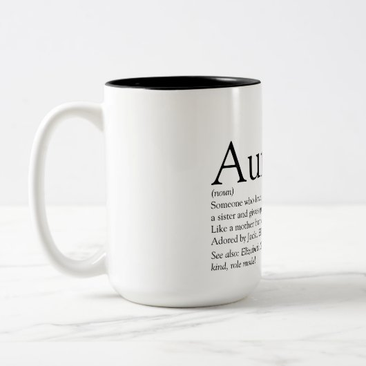 Favoriete tante Tante-definitie Tweekleurige Koffiemok (Links)