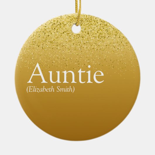 Favoriete tante, tante Definition Gold Glitter Keramisch Ornament (Voorkant)