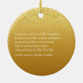 Favoriete tante, tante Definition Gold Glitter Keramisch Ornament (Achterkant)
