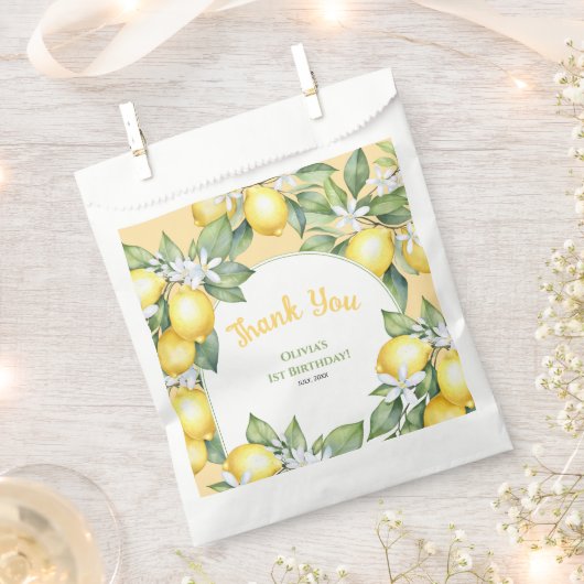 Favoriete tas Lemon citru verjaardag. Bedankzakje (Geknipt)