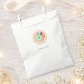 Favoriete tas met perzik bloemenontwerp bedankzakje (Geknipt)