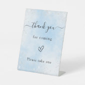 Favoriete teken blauw zilveren bruiloft reclamebord met voetstuk (Voorkant)