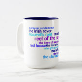 Favoriete termijnen tweekleurige koffiemok (Voorkant links)