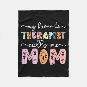 Favoriete therapeut noemt mama dochter zoon moeder fleece deken
