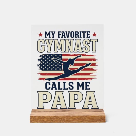 Favoriete turnster noemt me papa patriottische vin acryl bord (Voorkant)
