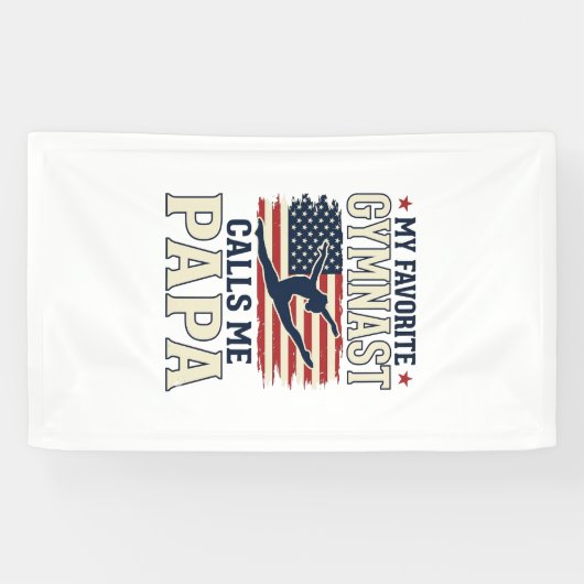 Favoriete turnster noemt me papa patriottische vin spandoek (Horizontaal)