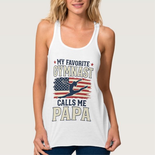 Favoriete turnster noemt me papa patriottische vin tanktop (Voorkant)