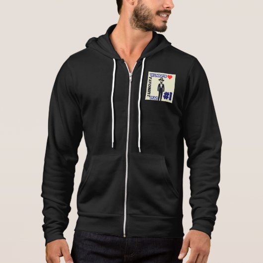 Favoriete vader van de wereld #1 Black Zip-Up Hood Hoodie (Voorkant)